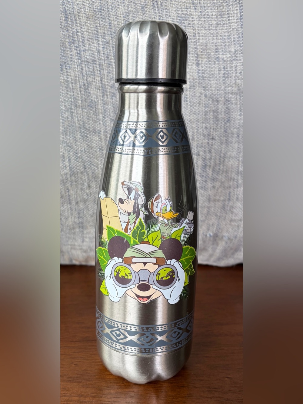 Disney Animal Kingdom Safari Mickey Goofy Donald Stainless Steel Water Bottle